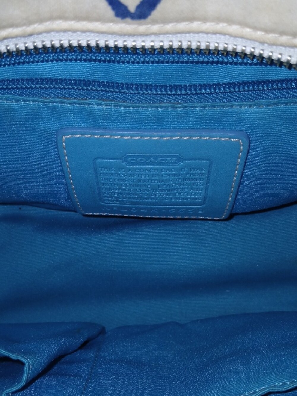 Coach Multicolor Canvas Tote with Blue Straps and Ladybug Charm - Picture 2 of 6